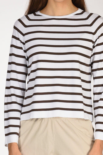 Maglia Rigata Bianco/marrone Donna - 3