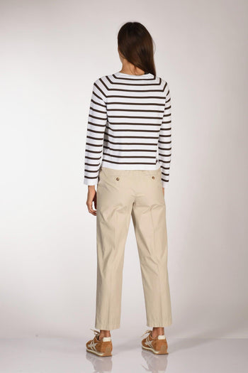 Maglia Rigata Bianco/marrone Donna - 5