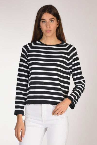 Maglia Rigata Blu/bianco Donna