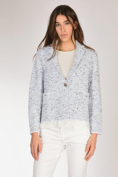 Giacca Maglia Azzurro/bianco/nero Donna