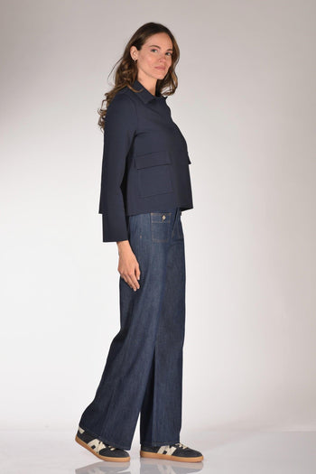 Giacca Maglia Blu Donna - 4