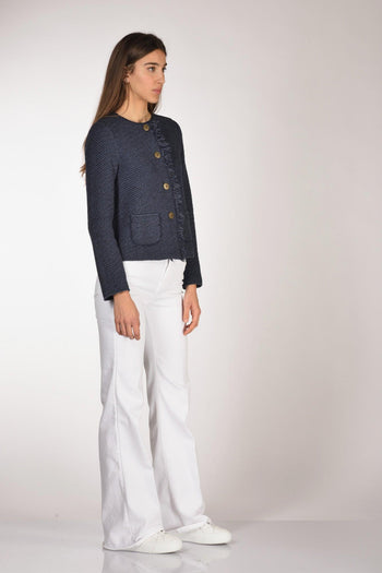 Giacca Maglia Blu Donna - 4