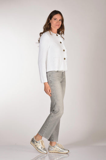 Giacca Maglia Bianco Donna - 4