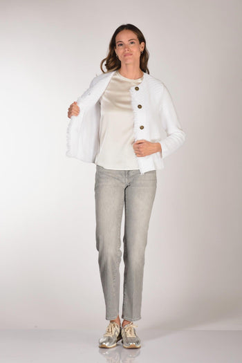 Giacca Maglia Bianco Donna - 6