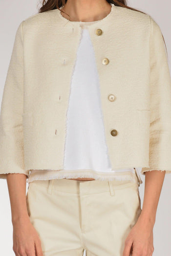 Giacca Maglia Bianco Naturale Donna - 3