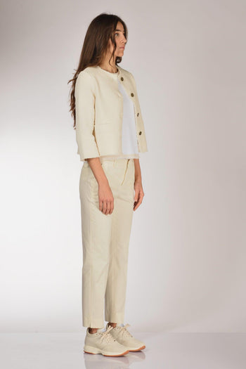 Giacca Maglia Bianco Naturale Donna - 4