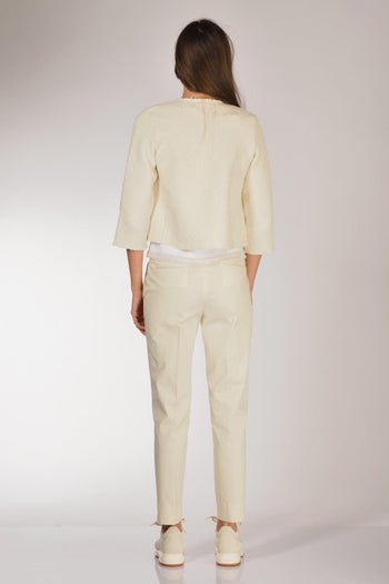 Giacca Maglia Bianco Naturale Donna - 5