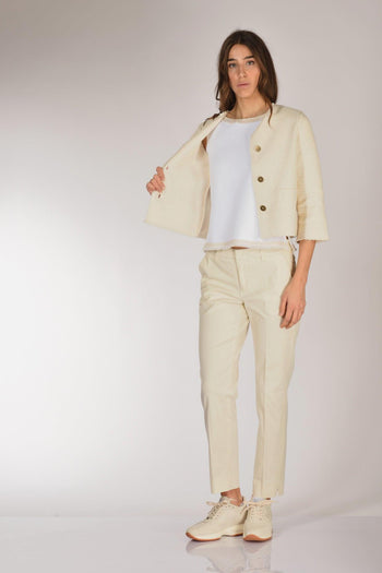 Giacca Maglia Bianco Naturale Donna - 6