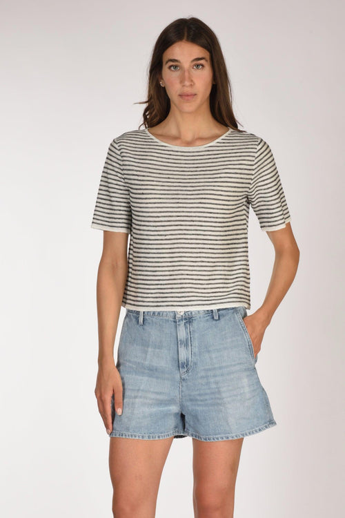 Maglia Rigata Nero/bianco Donna