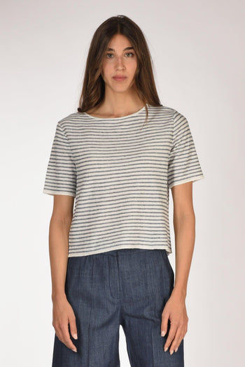 Maglia Rigata Bianco/blu Chiaro Donna - 2