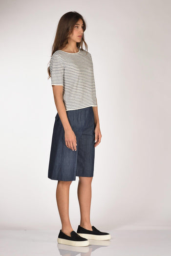 Maglia Rigata Bianco/blu Chiaro Donna - 4