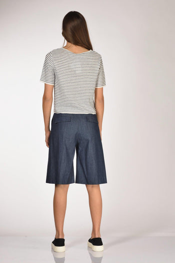 Maglia Rigata Bianco/blu Chiaro Donna - 5