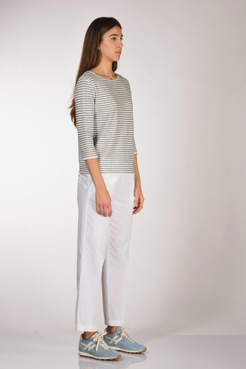 Maglia Rigata Bianco/blu Chiaro Donna - 4
