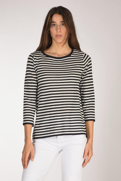Maglia Rigata Blu/bianco Donna
