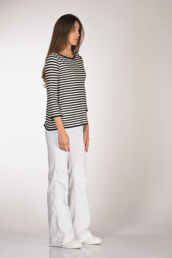 Maglia Rigata Blu/bianco Donna - 4