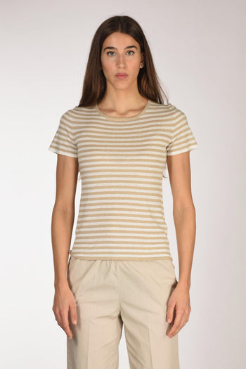 Maglia Rigata Beige/bianco Donna - 2