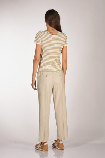 Maglia Rigata Beige/bianco Donna - 5