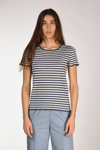 Maglia Rigata Bianco/blu Chiaro Donna - 2