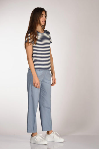 Maglia Rigata Bianco/blu Chiaro Donna - 4