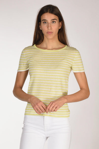 Maglia Rigata Giallo/bianco Donna