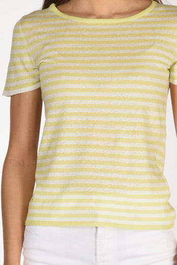 Maglia Rigata Giallo/bianco Donna - 3