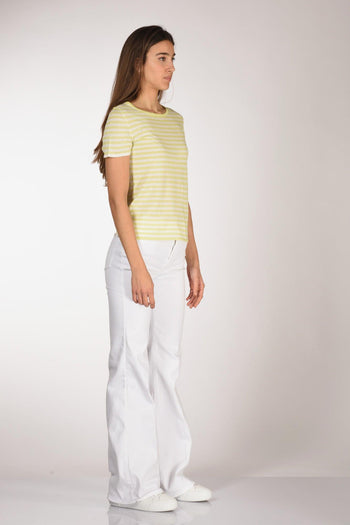 Maglia Rigata Giallo/bianco Donna - 4