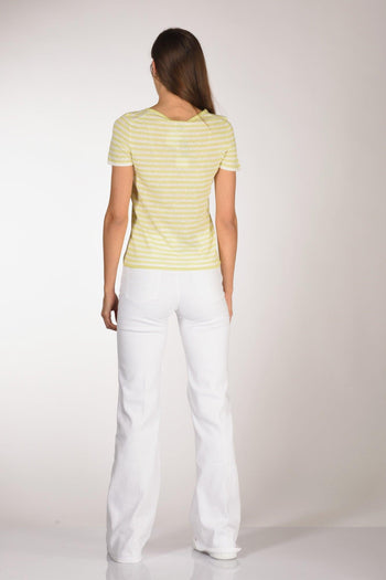 Maglia Rigata Giallo/bianco Donna - 5