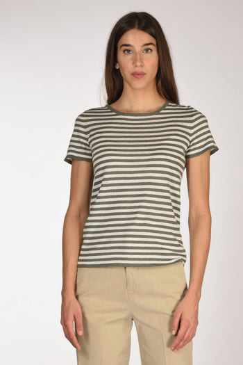 Maglia Rigata Verde/bianco Donna - 2