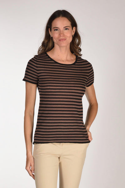 Maglia Rigata Marrone/nero Donna