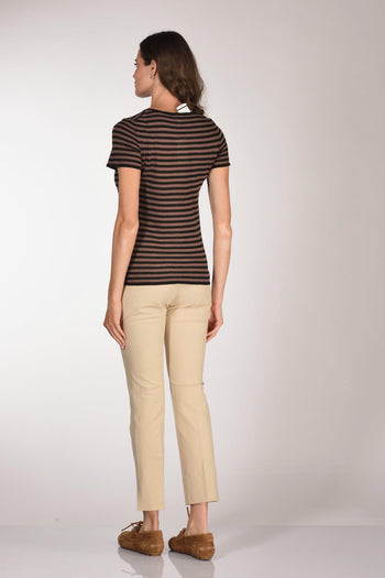 Maglia Rigata Marrone/nero Donna - 5