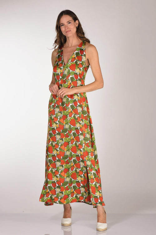 Abito Stampato Rosso/verde/bianco Donna