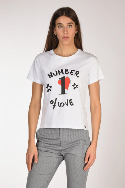 Tshirt Stampa Bianco/nero/rosso Donna