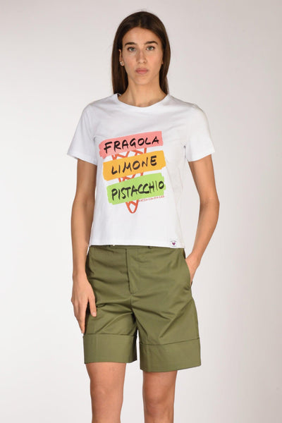 Tshirt Stampa Bianco/multicolor Donna