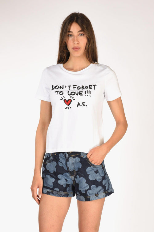 Tshirt Stampa Bianco/nero/rosso Donna