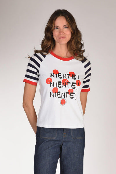 Tshirt Stampa Bianco/nero/rosso Donna
