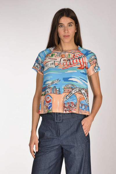 Camicia Stampa Multicolor Donna