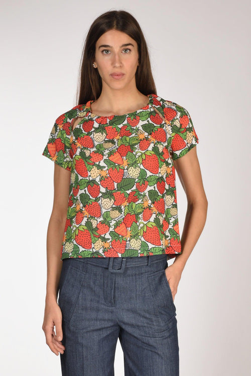 Camicia Stampa Rosso/verde/bianco Donna
