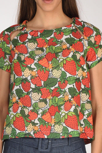 Camicia Stampa Rosso/verde/bianco Donna - 3