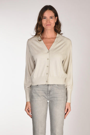 Maglia Cardigan Beige Chiaro Donna - 2