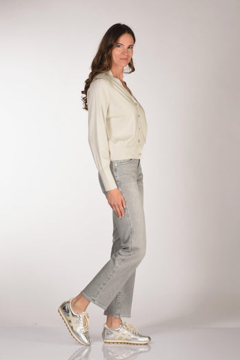 Maglia Cardigan Beige Chiaro Donna - 4