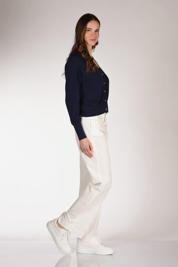 Maglia Cardigan Blu Donna - 4