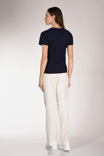 Tshirt Maglia Blu Donna - 5