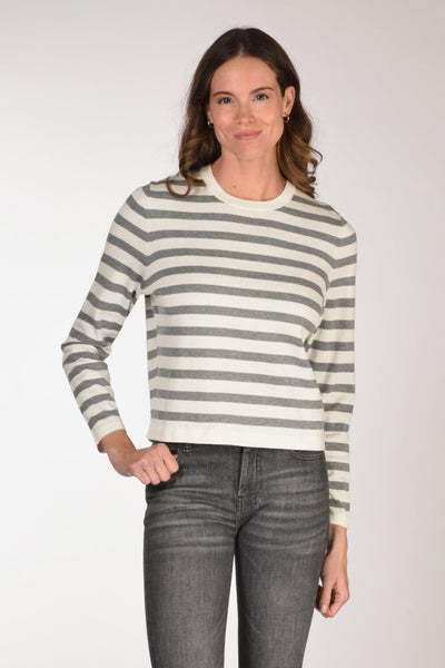 Maglia Rigata Grigio/bianco Donna