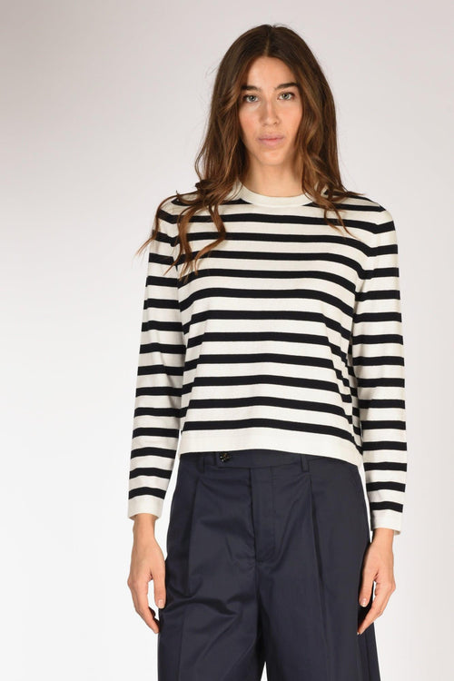 Maglia Rigata Blu/bianco Donna