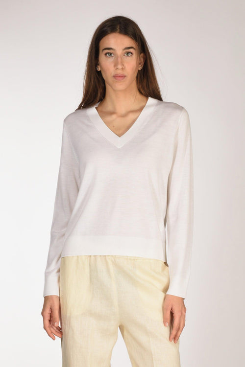 Maglia V Bianco Donna