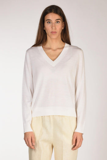 Maglia V Bianco Donna - 2