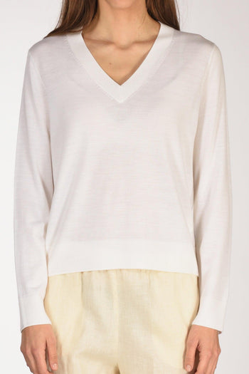 Maglia V Bianco Donna - 3