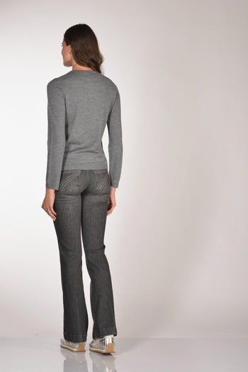 Maglia Girocollo Grigio Donna - 5