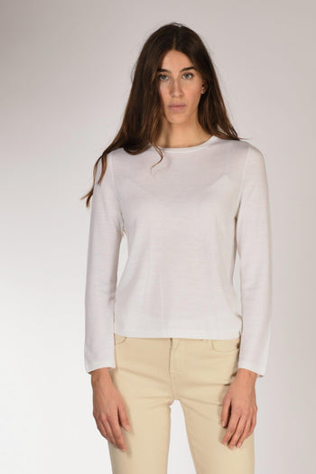 Maglia Girocollo Bianco Donna - 2