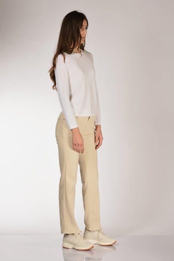 Maglia Girocollo Bianco Donna - 4